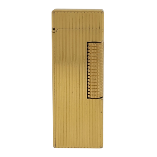 Preowned Dunhill Rollagas Gold Vertical Lines Lighter