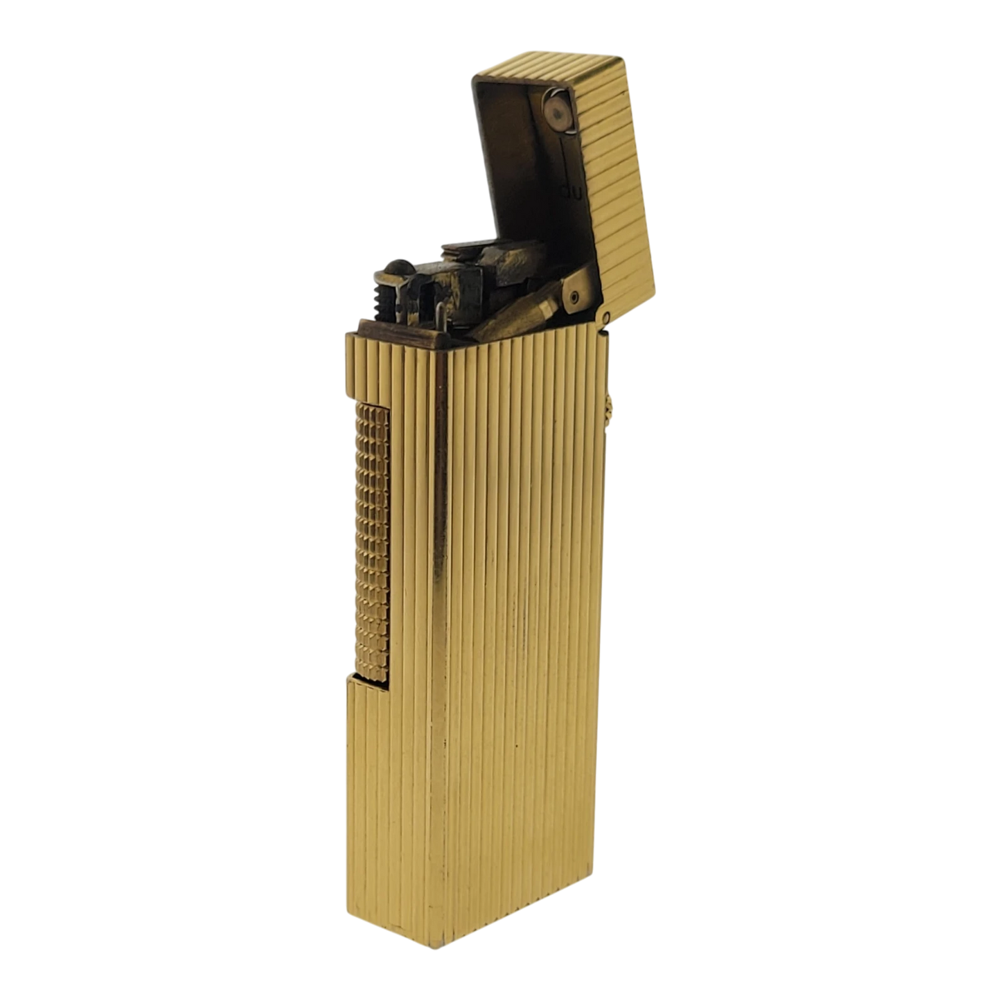 Preowned Dunhill Rollagas Gold Vertical Lines Lighter