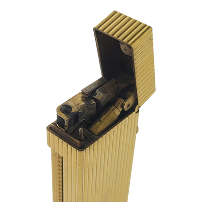 Preowned Dunhill Rollagas Gold Vertical Lines Lighter