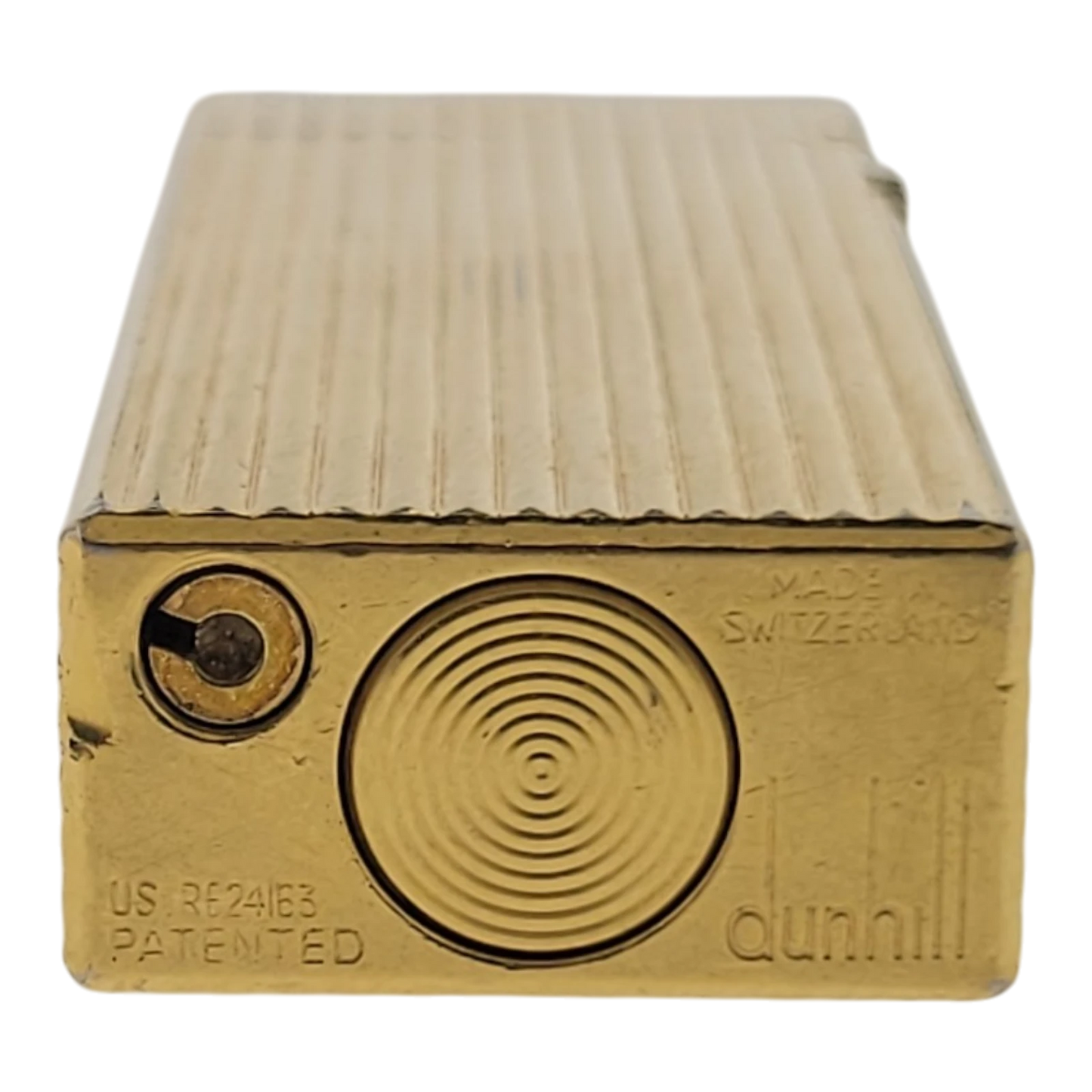 Preowned Dunhill Rollagas Gold Vertical Lines Lighter