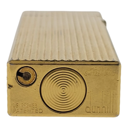 Preowned Dunhill Rollagas Gold Vertical Lines Lighter