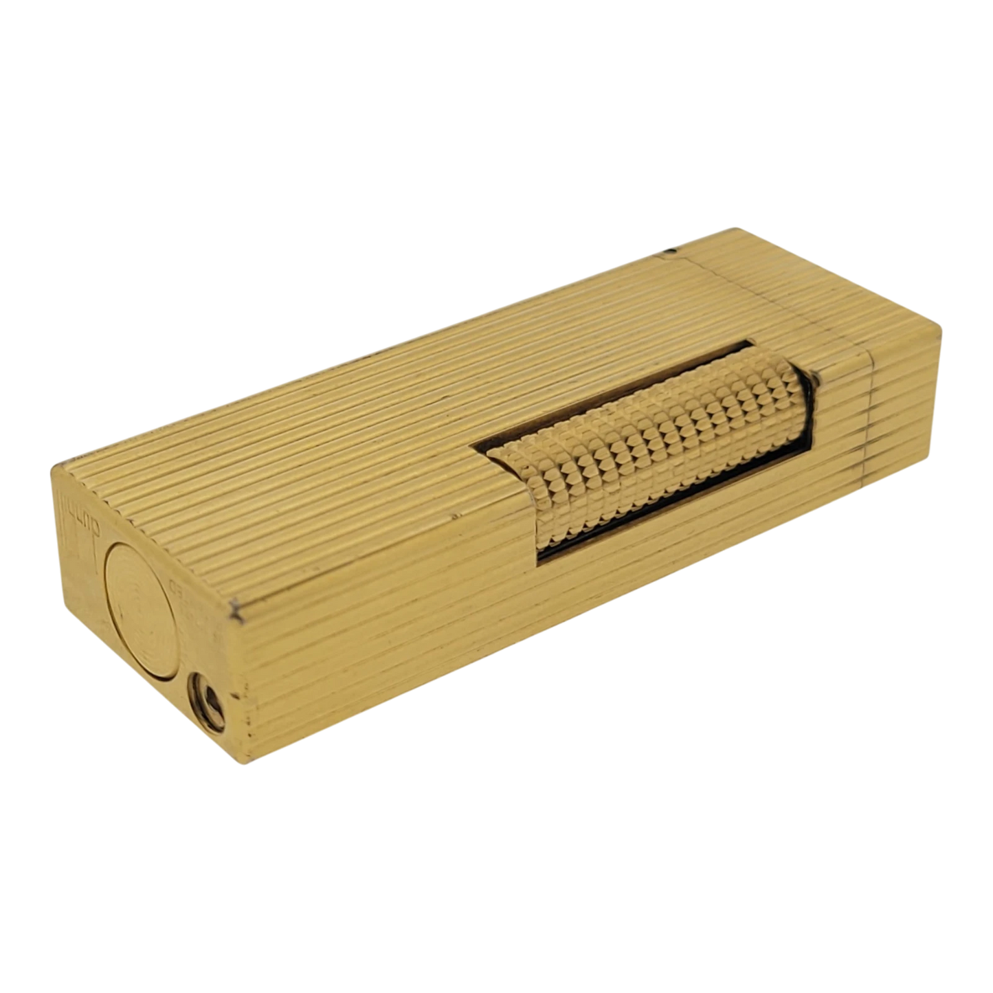 Preowned Dunhill Rollagas Gold Vertical Lines Lighter