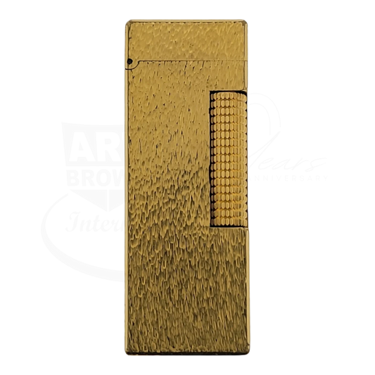 Preowned Dunhill Gold Plated Fine Bark Rollagas Lighter, Dunhill-35