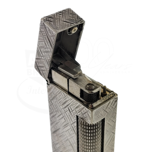 Preowned Vintage Dunhill Silver Florentine Rollagas Lighter, Dunhill-36