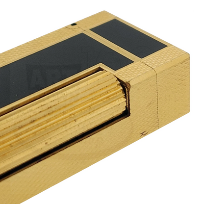 Preowned Dunhill Rollagas Black Lacquer & Gold Barley Grain Lighter, Dunhill-38