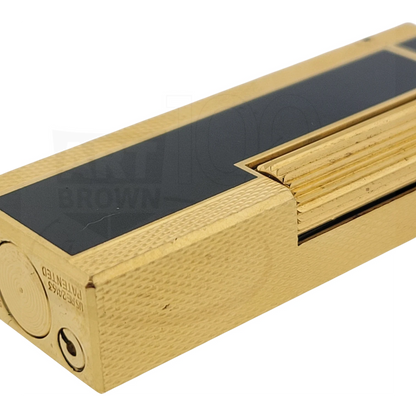 Preowned Dunhill Rollagas Black Lacquer & Gold Barley Grain Lighter, Dunhill-38
