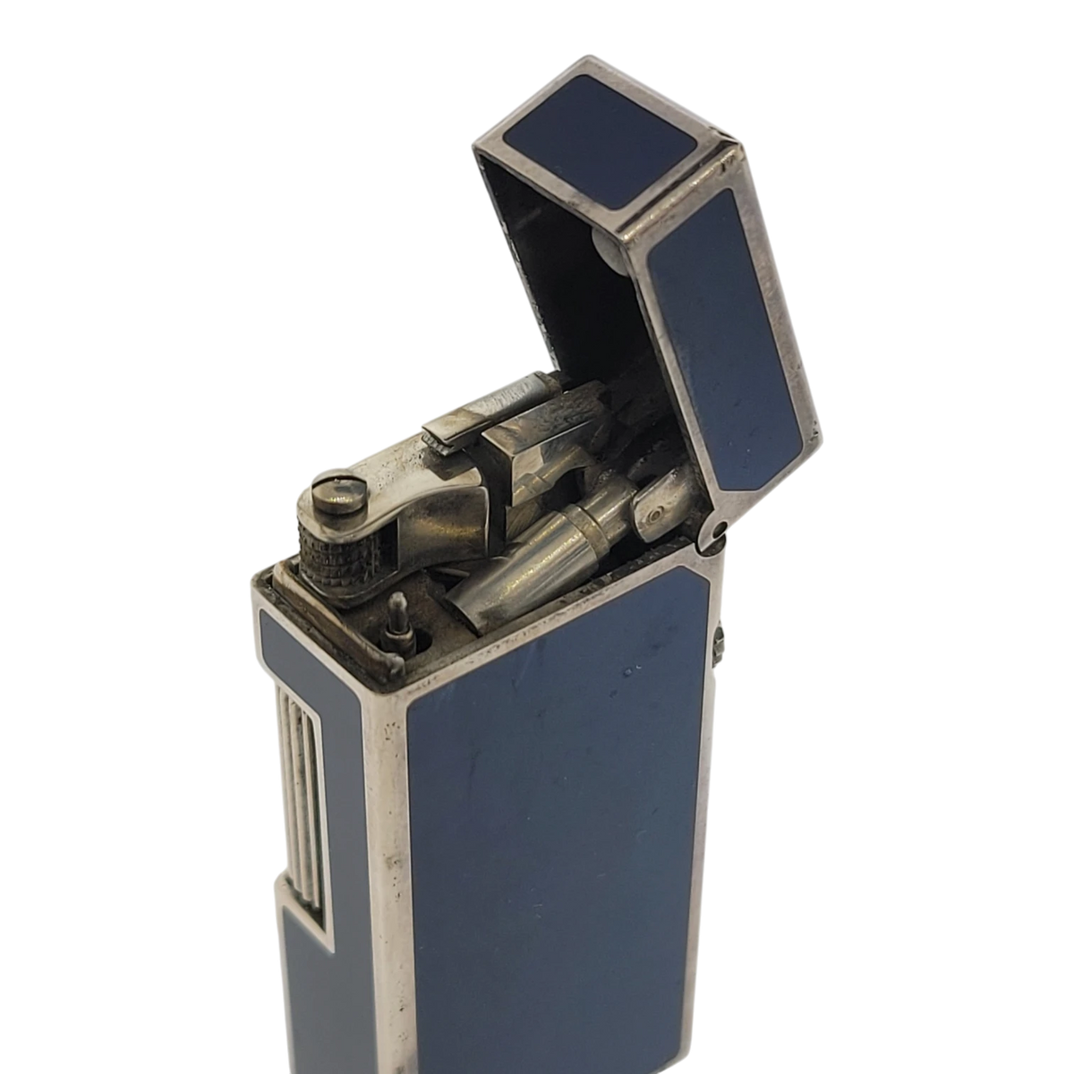 Preowned Dunhill Rollagas Mini Blue Lacquer & Silver Lighter, Dunhill-40