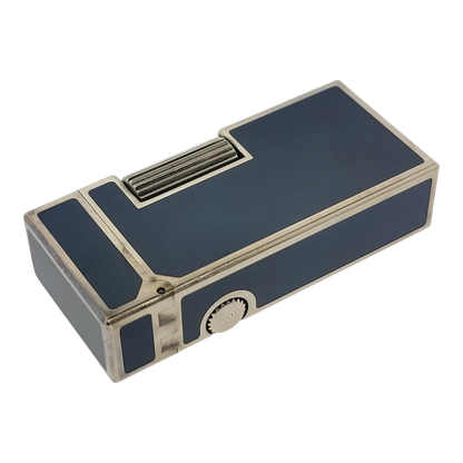 Preowned Dunhill Rollagas Mini Blue Lacquer & Silver Lighter, Dunhill-40