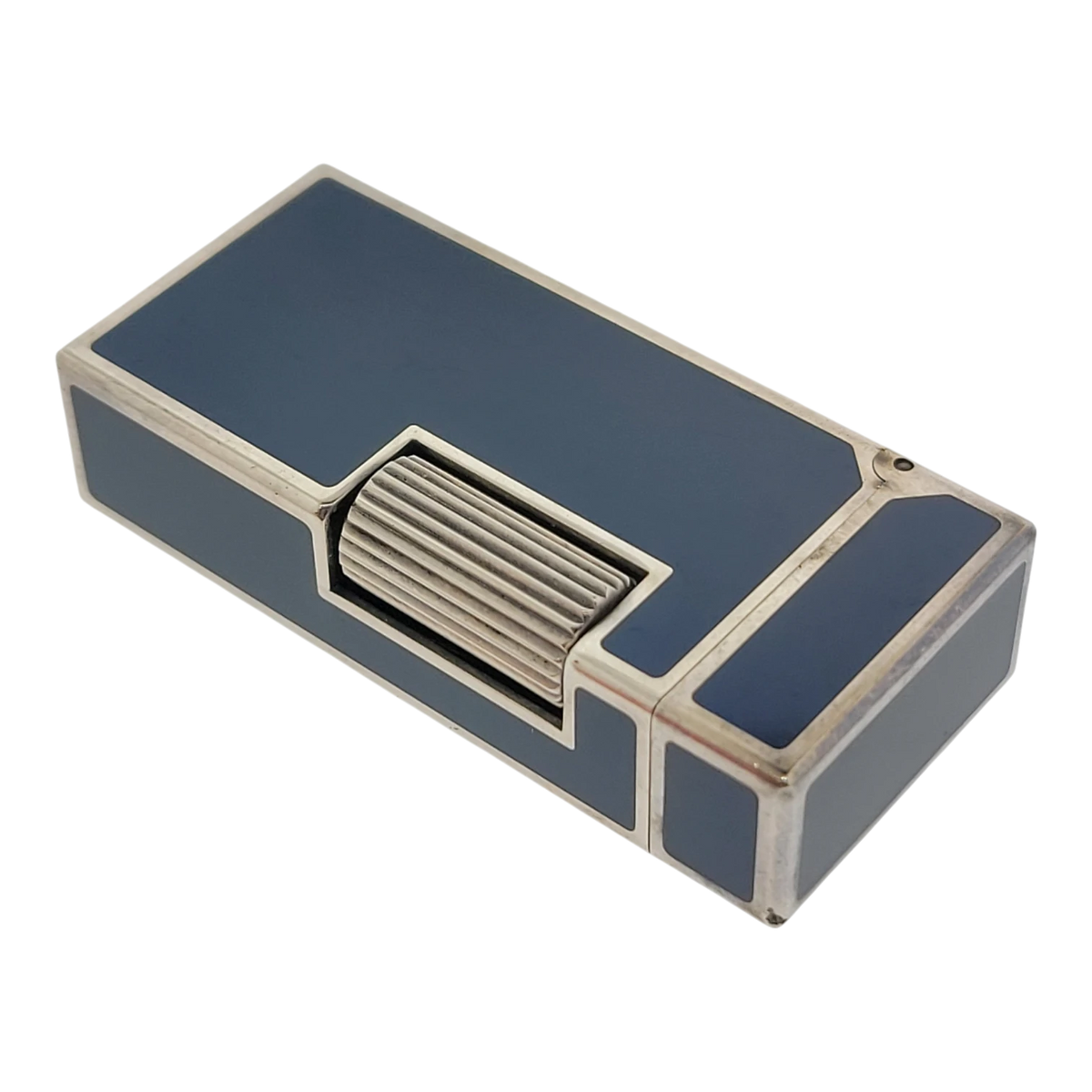 Preowned Dunhill Rollagas Mini Blue Lacquer & Silver Lighter, Dunhill-40
