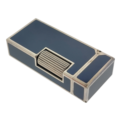 Preowned Dunhill Rollagas Mini Blue Lacquer & Silver Lighter, Dunhill-40