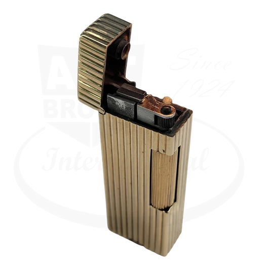 Vintage Dunhill Rollalite 14k Gold Vertical Lines Petrol Lighter