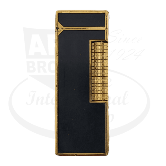 Preowned Vintage Dunhill Black Lacquer & Gold Rollagas Lighter, B61
