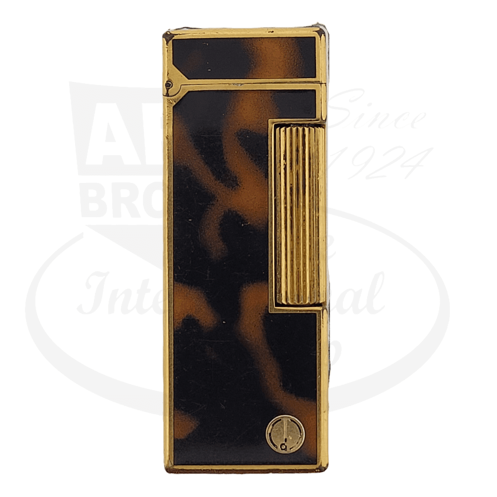 Preowned Vintage Dunhill Tortoiseshell Lacquer & Gold Rollagas Lighter