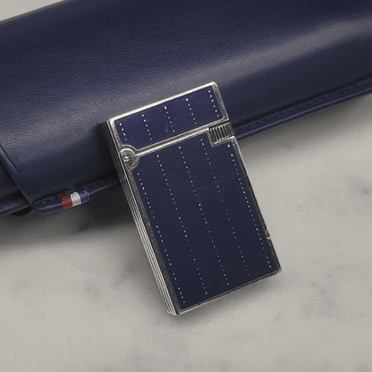 Preowned Vintage S.T. Dupont Line D Fantasies Denim Lacquer & Palladium Lighter