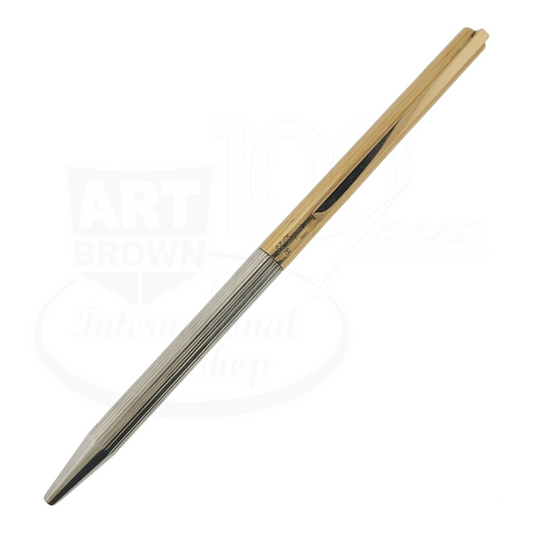 Preowned Vintage S.T. Dupont Classique Duotone Vertical Line Ballpoint Pen