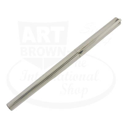 S.T. Dupont Classique Silver Vertical Lines Rollerball Pen, silver-plated slim pen with guilloché pattern