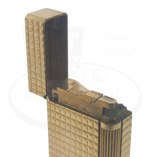 Preowned Vintage S.T. Dupont D57 Gold Diamondhead Lighter
