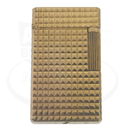Preowned Vintage S.T. Dupont D57 Gold Diamondhead Lighter