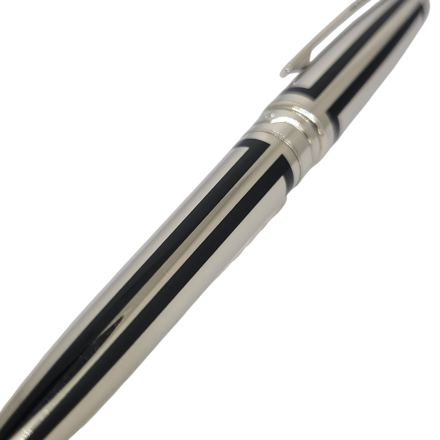 Preowned S.T. Dupont Olympio Palladium & Black Lacquer Ballpoint Pen