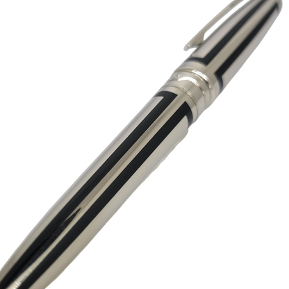 Preowned S.T. Dupont Olympio Palladium & Black Lacquer Ballpoint Pen