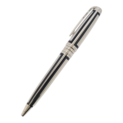 Preowned S.T. Dupont Olympio Palladium & Black Lacquer Ballpoint Pen