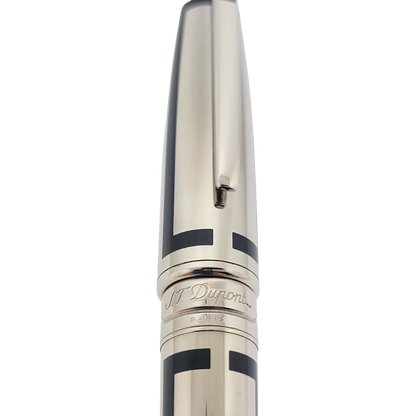 Preowned S.T. Dupont Olympio Palladium & Black Lacquer Ballpoint Pen