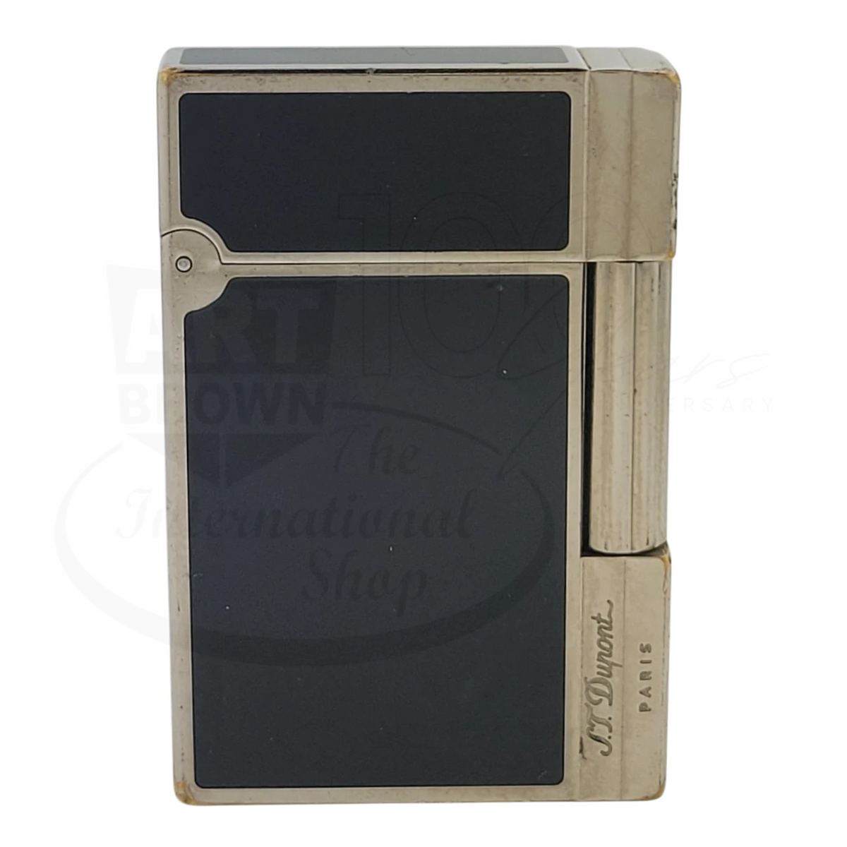 Preowned S.T. Dupont Gatsby Black Lacquer & Palladium Lighter, Dupont-52