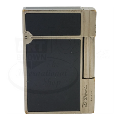 Preowned S.T. Dupont Gatsby Black Lacquer & Palladium Lighter, Dupont-52