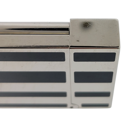 Preowned S.T. Dupont Ligne 2 Black Lacquer Stripes & Palladium Lighter, Dupont-53
