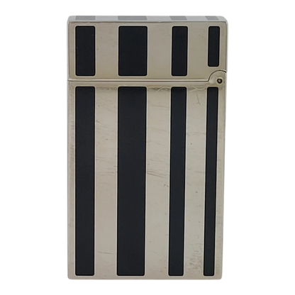 Preowned S.T. Dupont Ligne 2 Black Lacquer Stripes & Palladium Lighter, Dupont-53