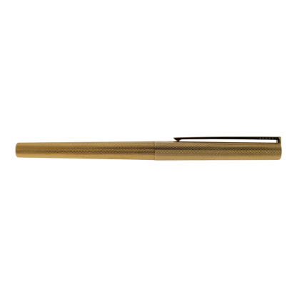 S.T. Dupont Classique rollerball pen with gold barley grain finish and black lacquer accents