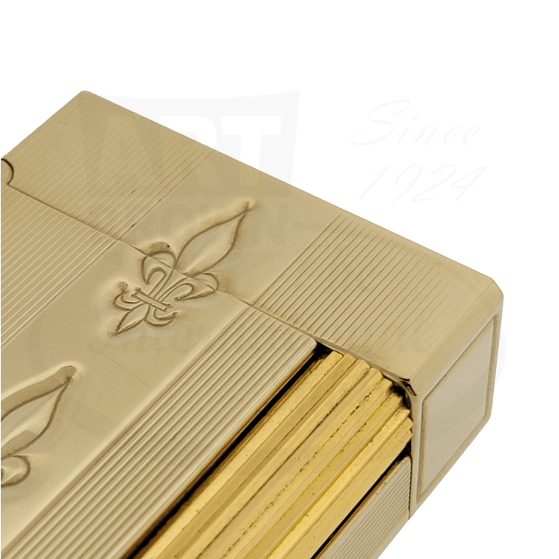 Vintage S.T. Dupont Ligne 1 Gold Fleur-De-Lis Petrol Lighter