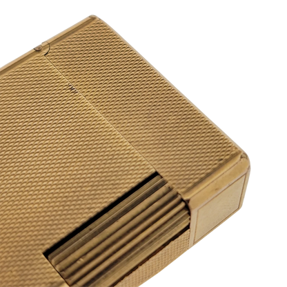 Preowned S.T. Dupont Vintage Ligne 1 BR Gold Barley Grain Lighter, 013201