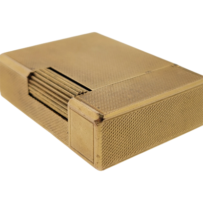 Preowned S.T. Dupont Vintage Ligne 1 BR Gold Barley Grain Lighter, 013201