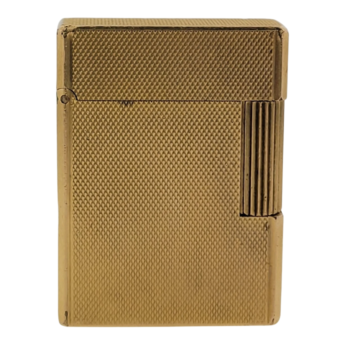 Preowned S.T. Dupont Vintage Ligne 1 BR Gold Barley Grain Lighter, 013201