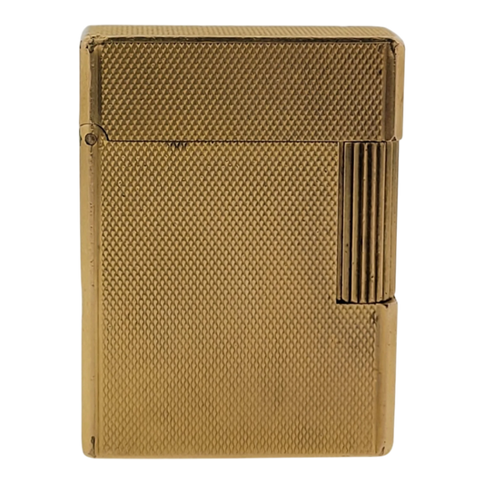 Preowned S.T. Dupont Vintage Ligne 1 BR Gold Barley Grain Lighter, 013201