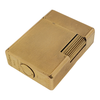 Preowned S.T. Dupont Vintage Ligne 1 BR Gold Barley Grain Lighter, 013201