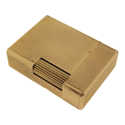 Preowned S.T. Dupont Vintage Ligne 1 BR Gold Barley Grain Lighter, 013201