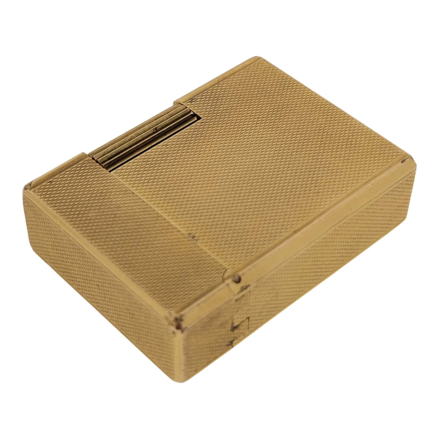 Preowned S.T. Dupont Vintage Ligne 1 BR Gold Barley Grain Lighter, 013201