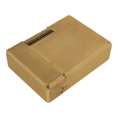 Preowned S.T. Dupont Vintage Ligne 1 BR Gold Barley Grain Lighter, 013201