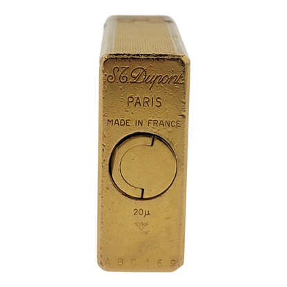 Preowned S.T. Dupont Vintage Ligne 1 BR Gold Barley Grain Lighter, 013201