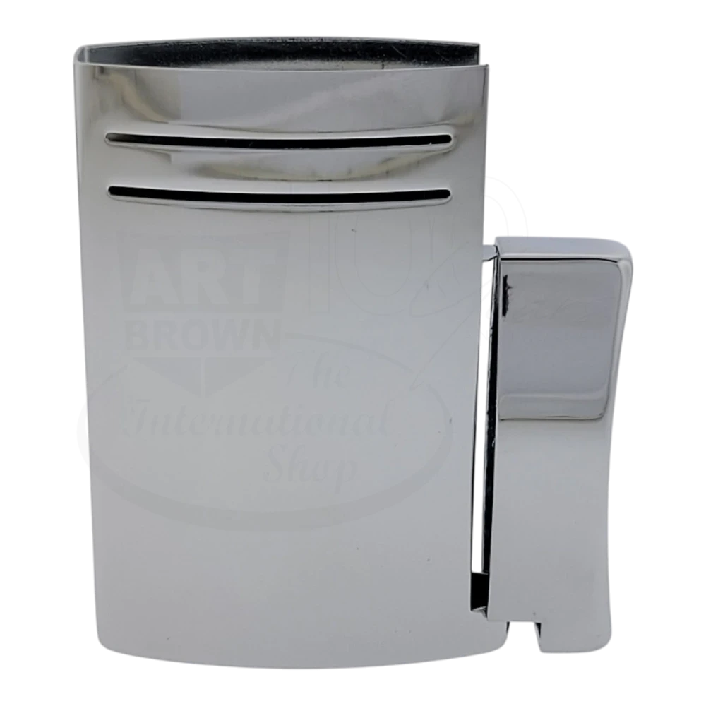 S.T. Dupont Maxijet lighter replacement shell in polished silver-tone metal with smooth reflective finish