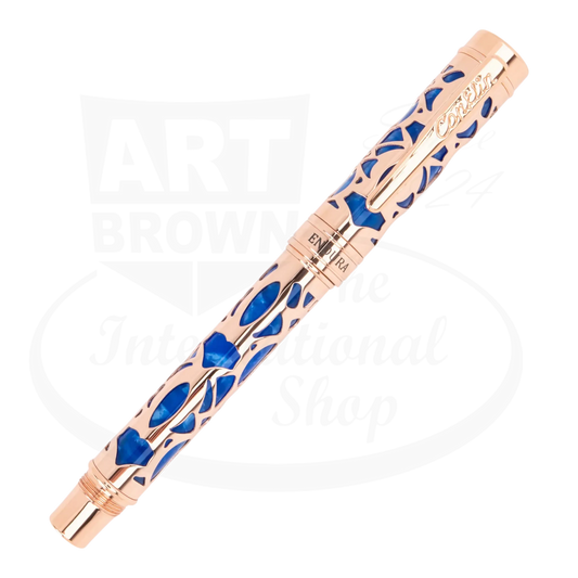 Conklin Endura Deco Crest Blue & Rose Gold Rollerball Pen, CK72218