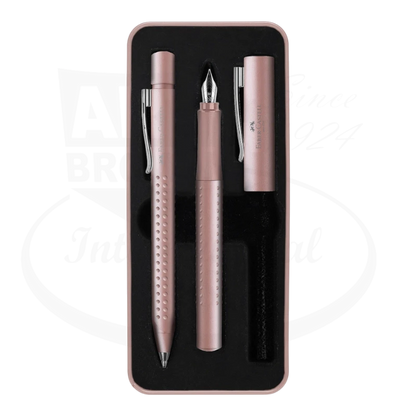 Faber-Castell Grip 2011 Rose Fountain Pen and Ballpoint Gift Tin