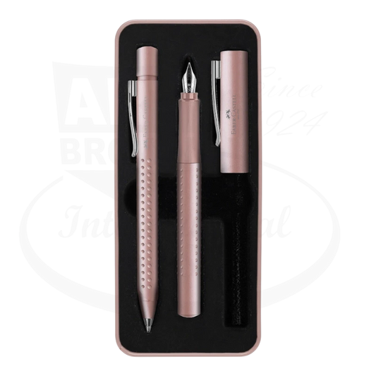 Faber-Castell Grip 2011 Rose Fountain Pen and Ballpoint Gift Tin