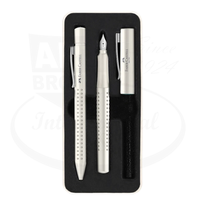 Faber-Castell Grip 2010 Fountain & Ballpoint Pen Gift Set, Coconut Milk