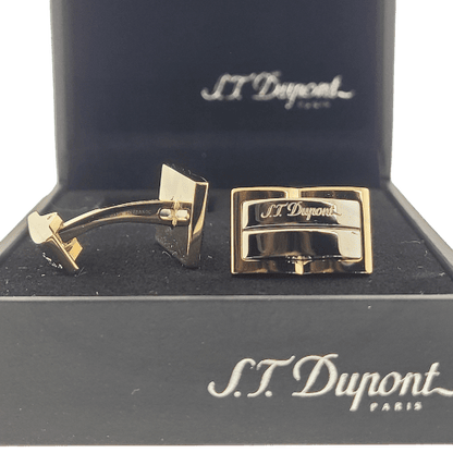 S.T. Dupont Steel Gold Gatsby Cufflinks, 05200N