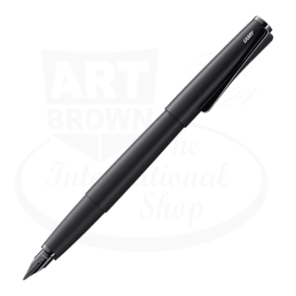 LAMY Studio LX L66ALBKM fountain pen in matte black lacquer with steel propeller clip and black PVD-coated nib