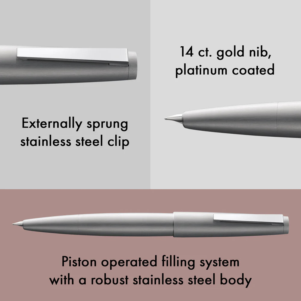 Lamy 2000 Stainless Steel Fine Fountain Pen, L02MF