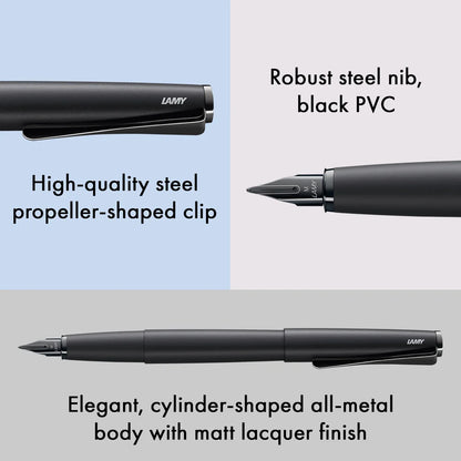 LAMY Studio LX All Black Fine Fountain Pen, L66ALBKF